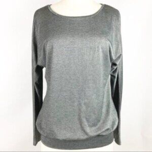 Old Navy | Women's Gray Long Sleeves Round Neck Silver Sparkle Top Size Small
